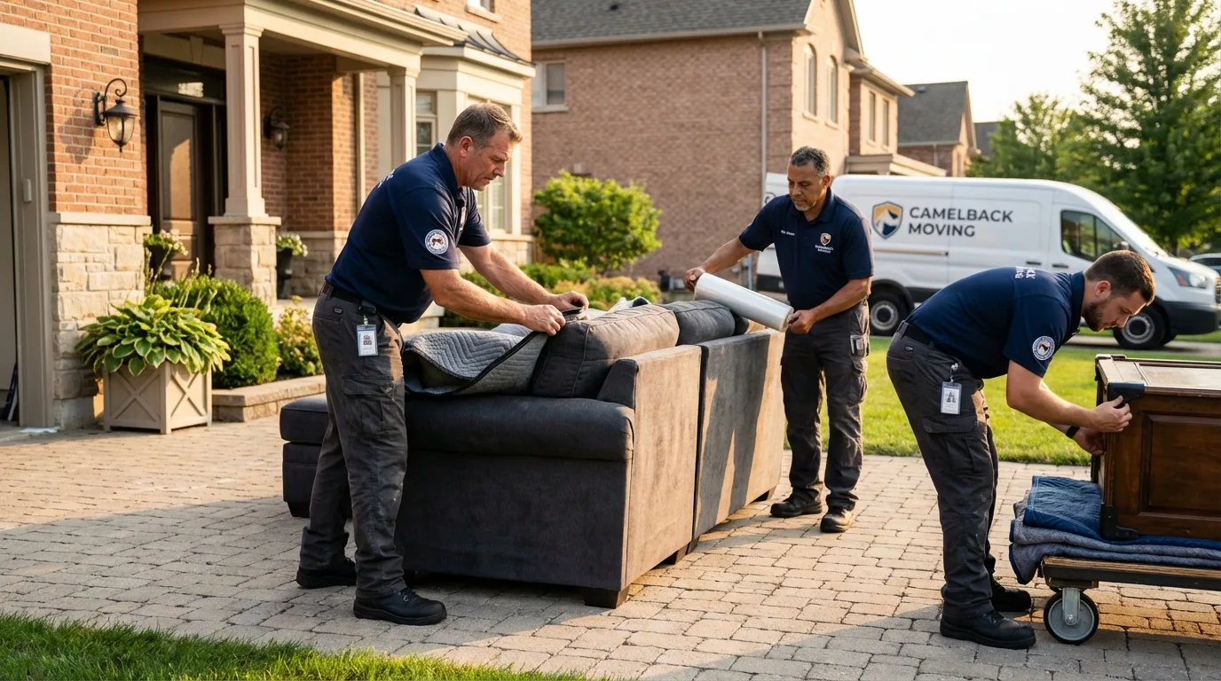 Large estate moving crew wrapping furniture in Botkins, OH